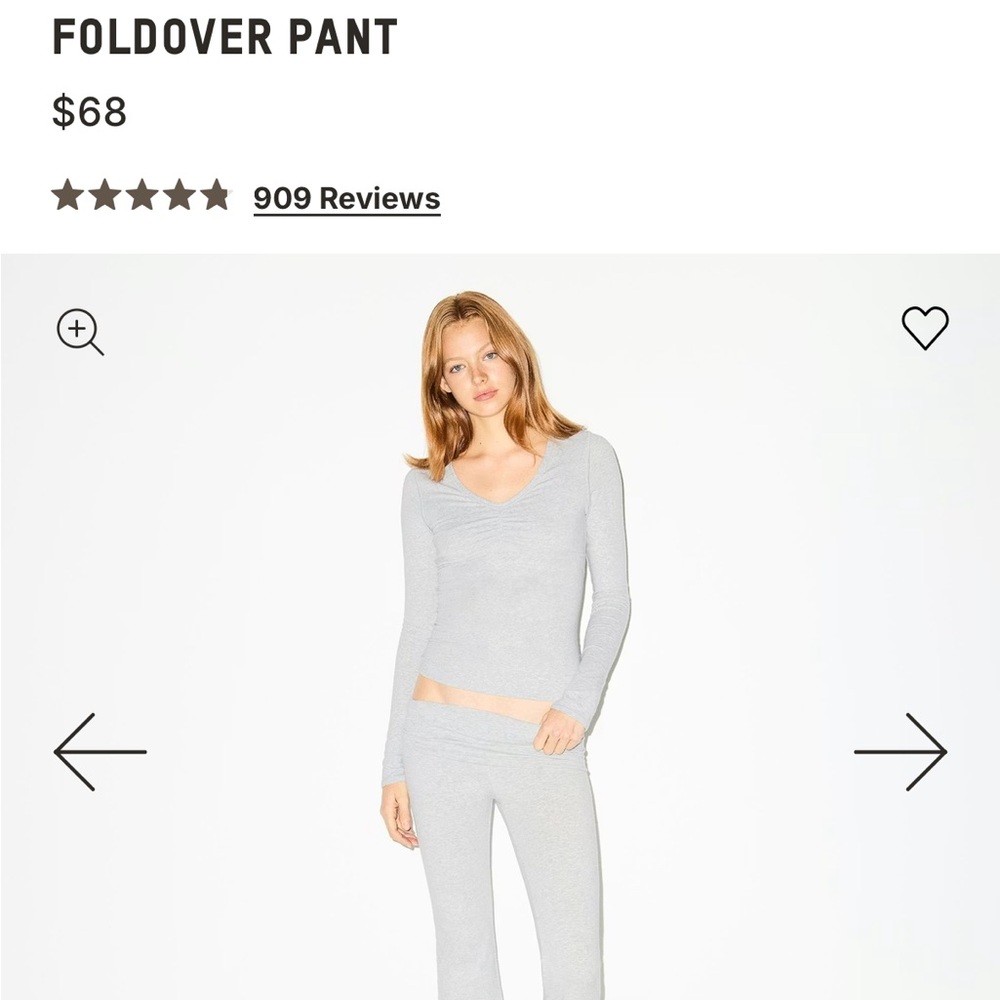 SKIMS Gray Foldover Boot Cut Pants